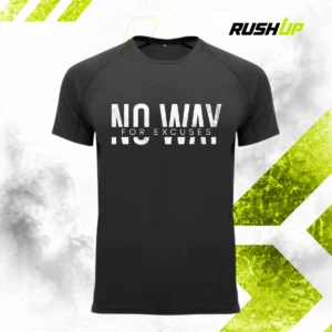 camiseta técnica deportiva negra RushUp de frente