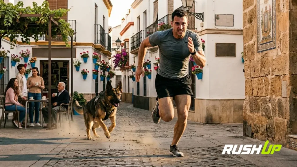Corredor realizando un esfuerzo máximo para explicar la intensidad real del HIIT.