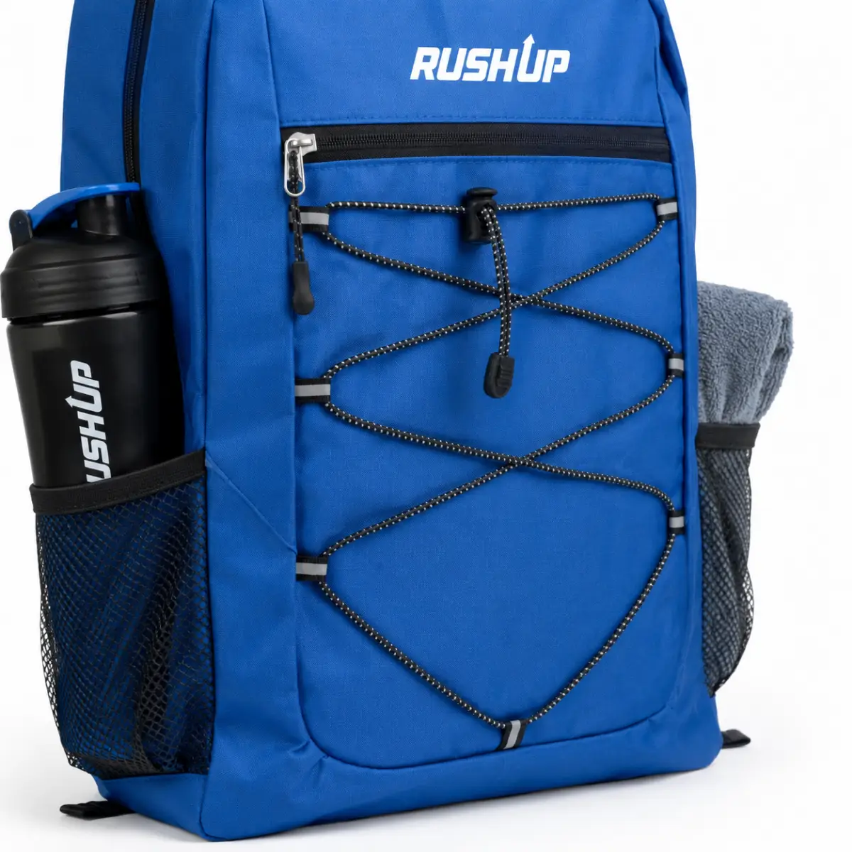 Mochila Deportiva 18L RushUp | Ligera, Resistente y Funcional 4 Bolsillos laterales de la mochila deportiva RushUp